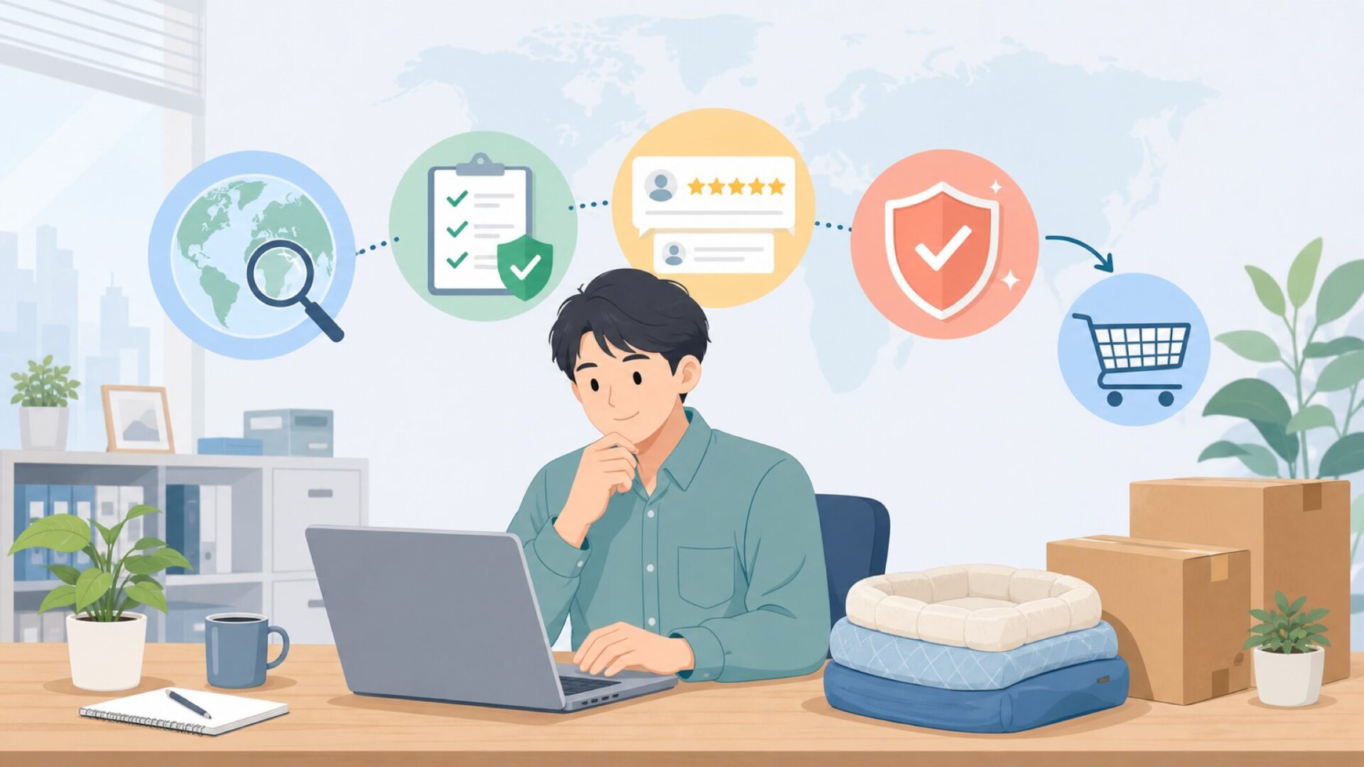 DCT koiowsはどこの国?ペットシーツの原産国と実力を確認の要点を表すイラスト
