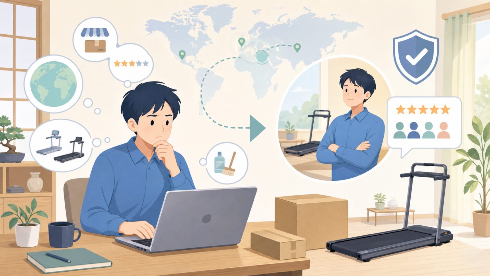 BARWINGルームランナーはどこの国？口コミと評判を徹底解説の要点を表すイラスト
