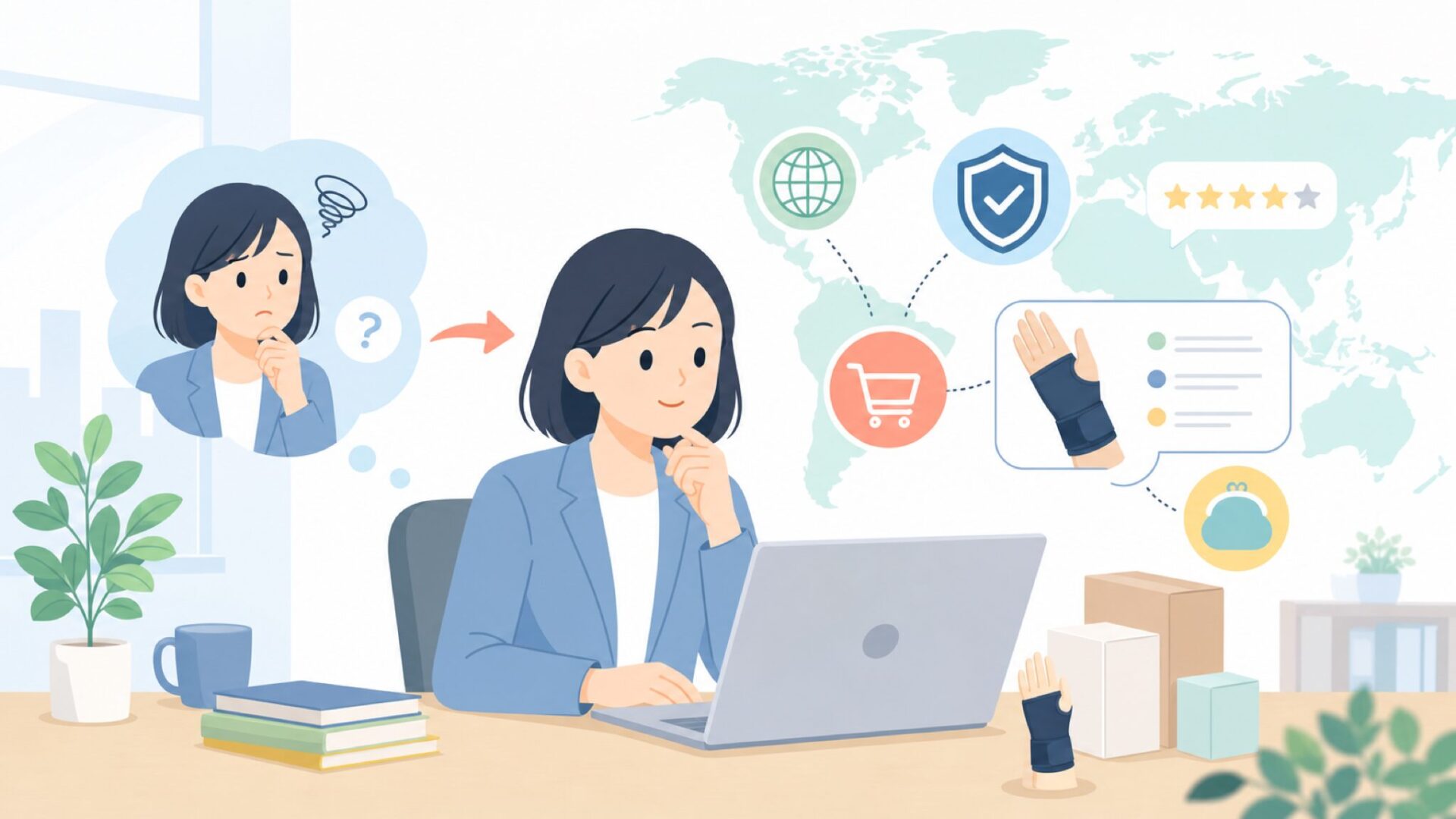 リラサポ手首サポーターはどこの国？販売元の信頼度を徹底解説の要点を表すイラスト