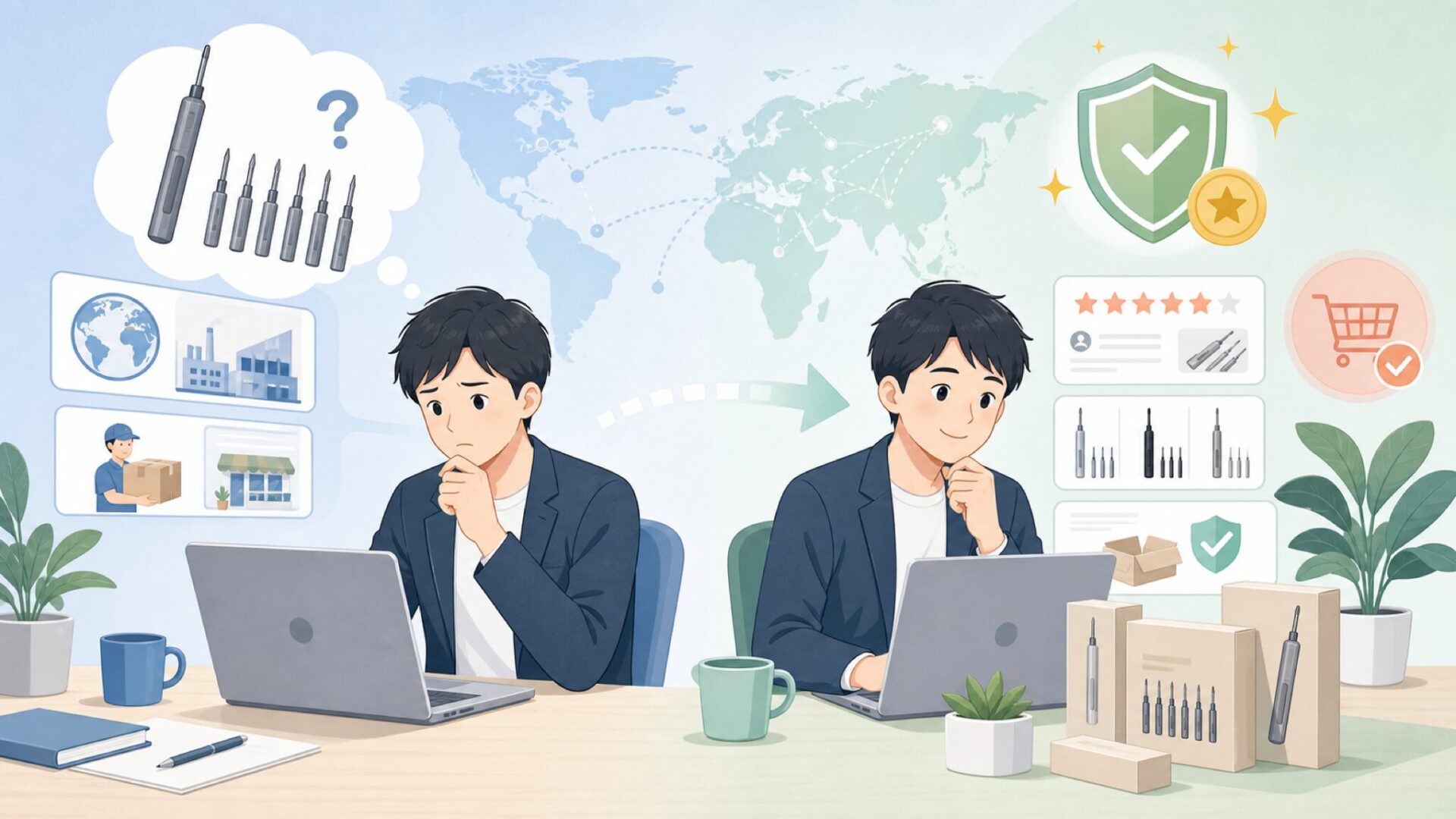 VMAN精密ドライバーはどこの国?販売元・スペック・口コミを徹底検証の要点を表すイラスト