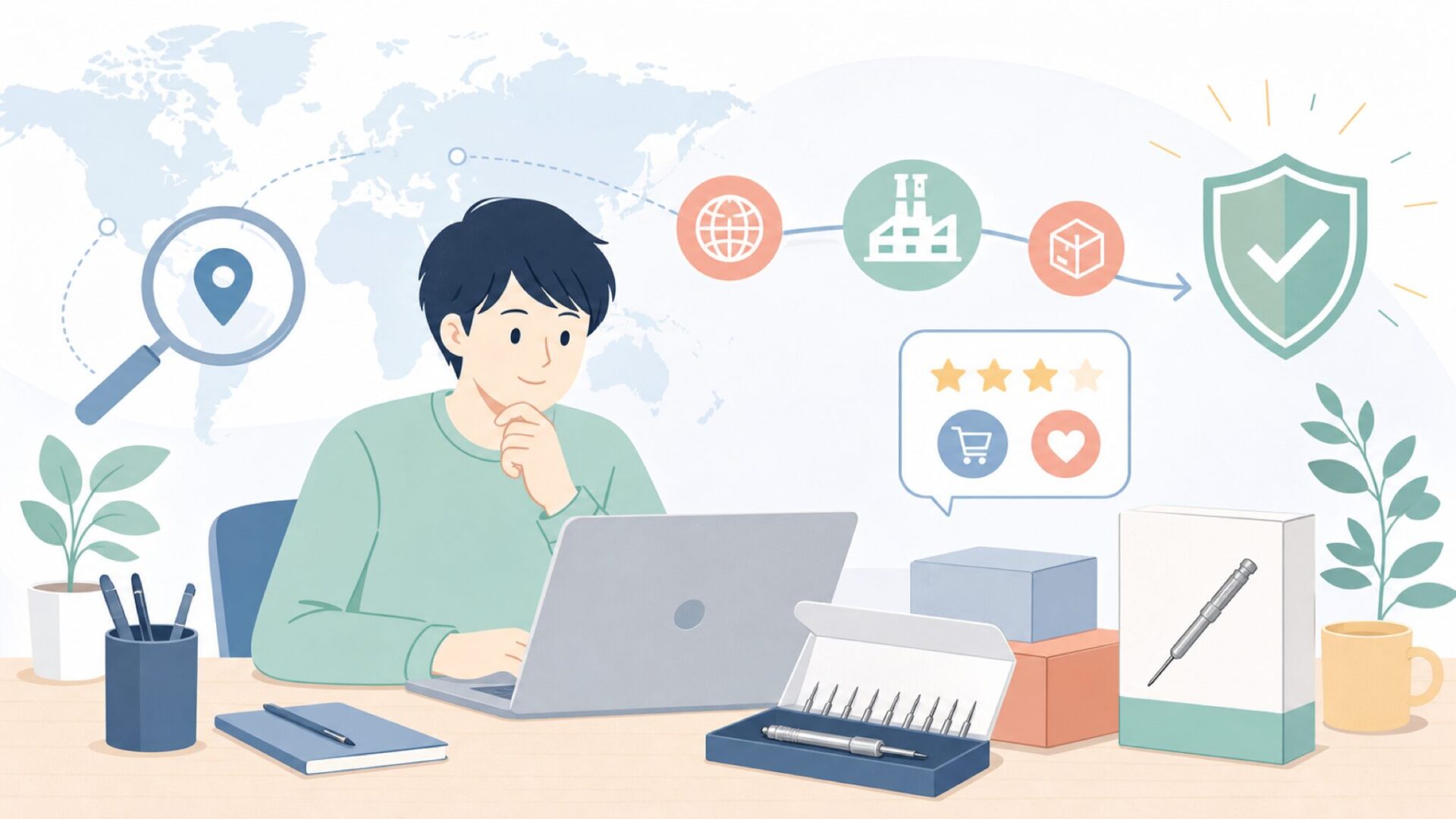 Faireach精密ドライバーはどこの国？失敗しない選び方の要点を表すイラスト
