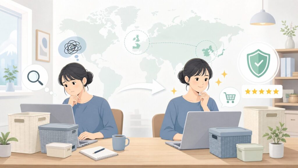 Curverはどこの国のブランド？欧州発の正規品を安心して選ぶ全ガイドの要点を表すイラスト