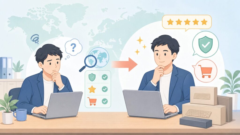 seendaはどこの国のメーカー？キーボードの実力と選び方の要点を表すイラスト