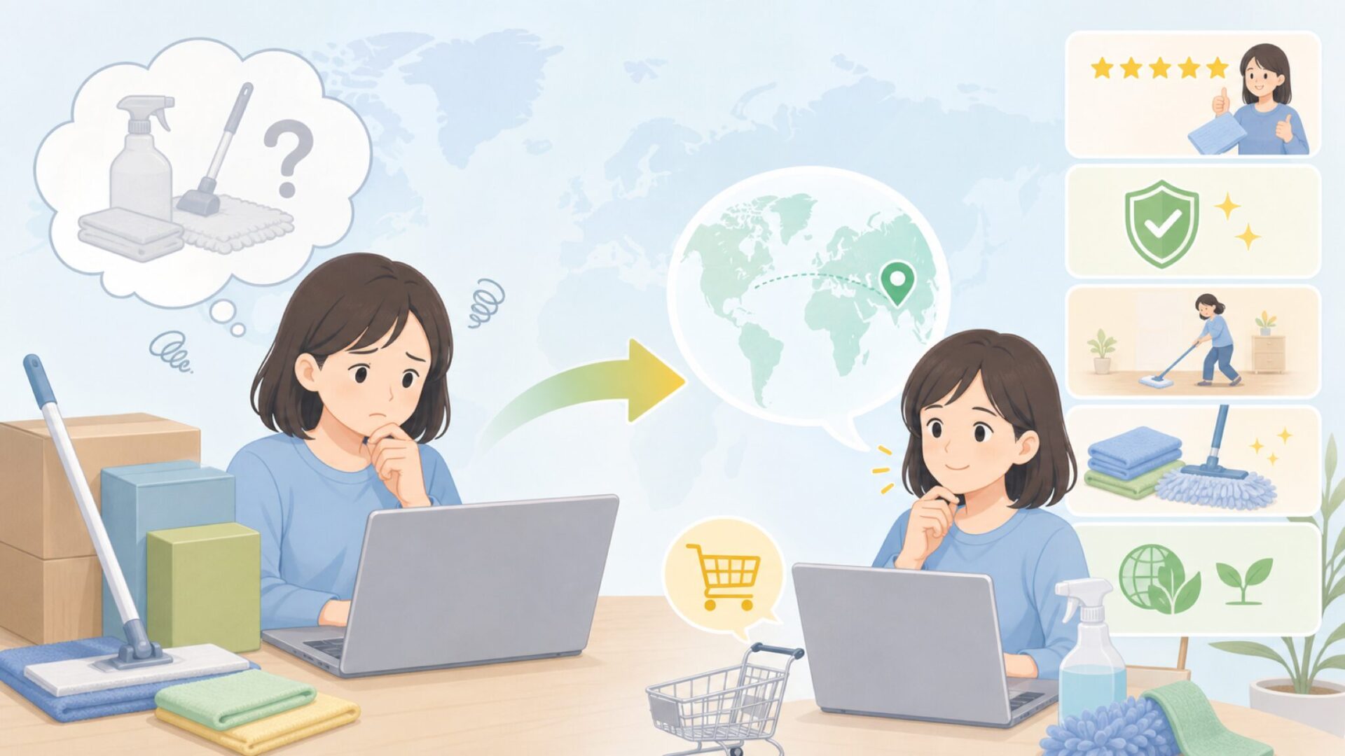 Viledaはどこの国のブランド?清掃用品の正体を徹底解説の要点を表すイラスト