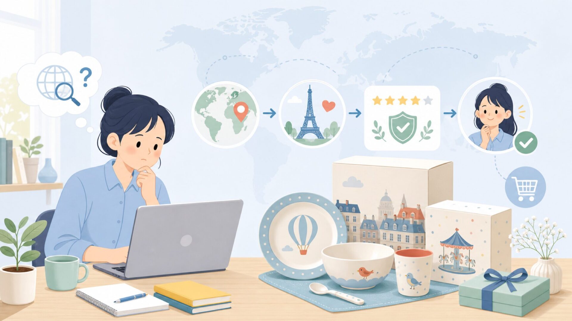 Petit Jour Parisはどこの国?フランス発ブランドを解説の要点を表すイラスト