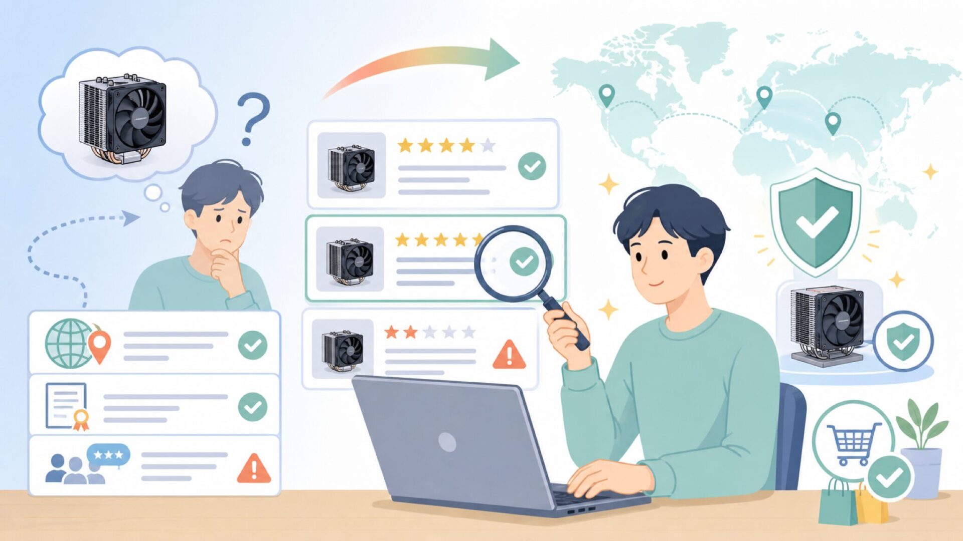 Ocypusはどこの国のメーカー？信頼性と口コミを徹底検証の要点を表すイラスト