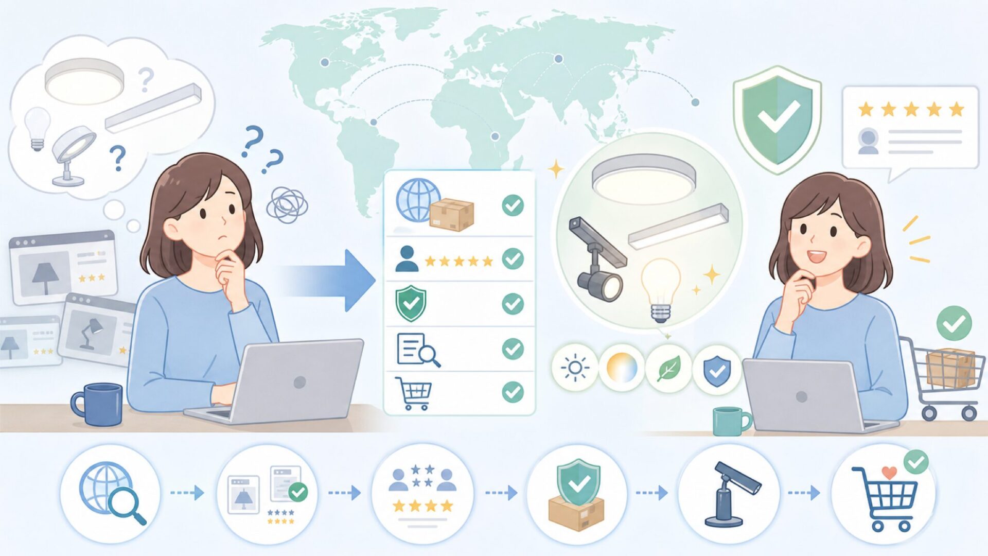 MoKo Lightingはどこの国?正体と失敗しない選び方の要点を表すイラスト