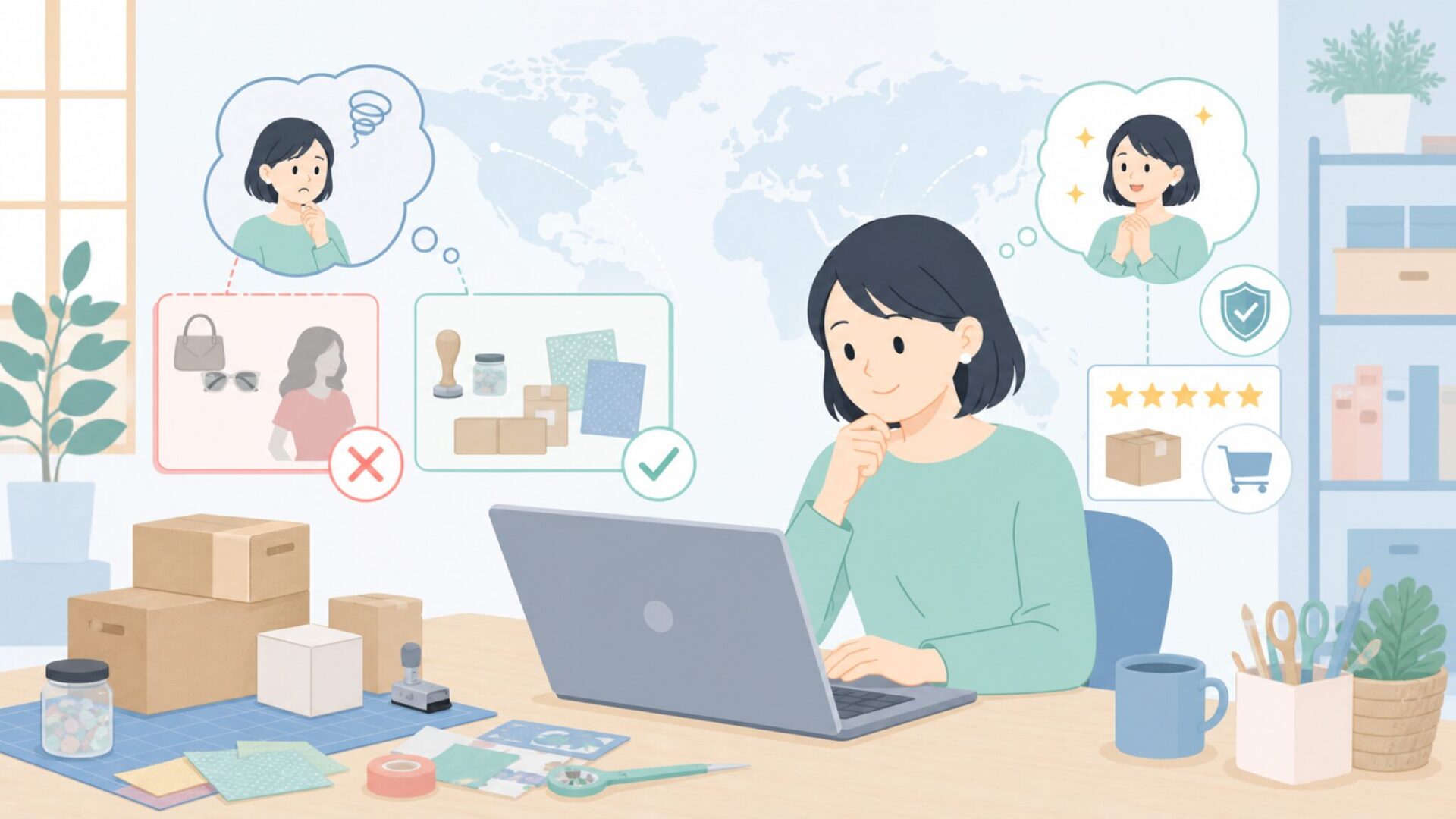 Avery Elleはどこの国のブランド?正体とELLEとの違いの要点を表すイラスト