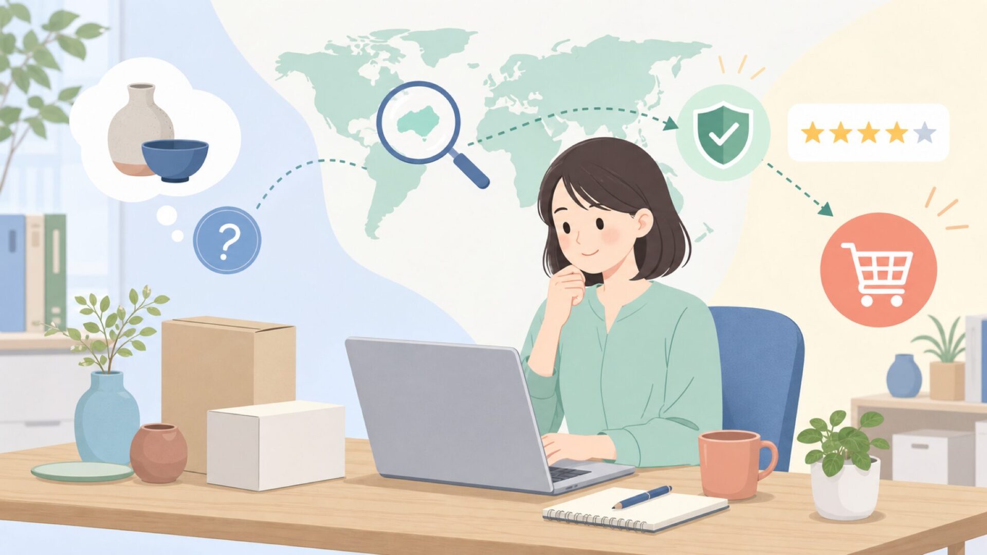 Gina K Designsはどこの国？ブランドと作品の魅力を解説の要点を表すイラスト