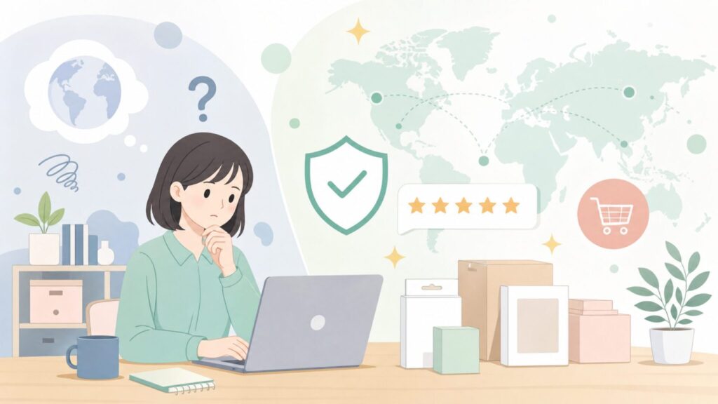 Picket Fence Studiosはどこの国?正体と安心購入術の要点を表すイラスト