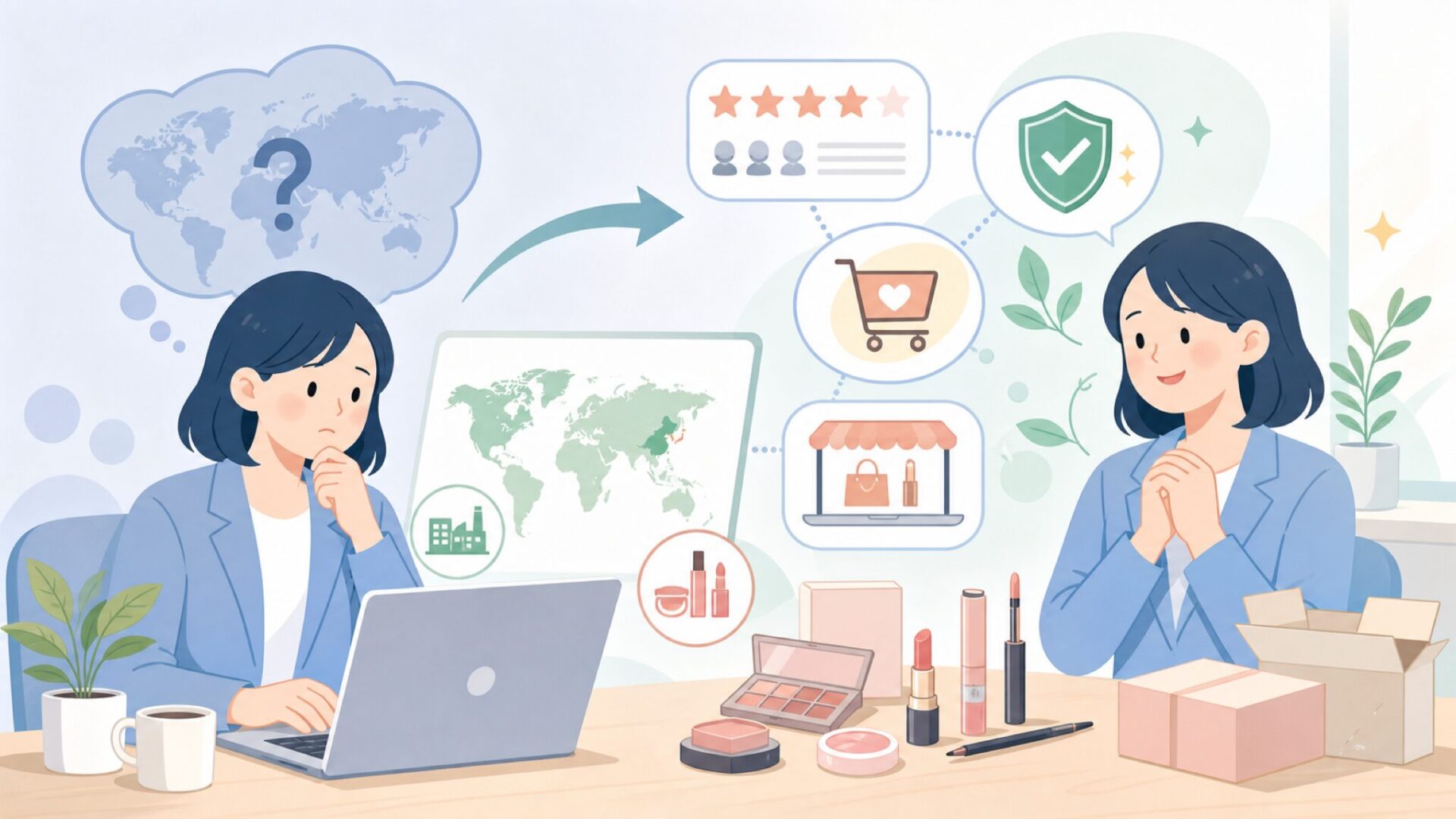 lilybyredはどこの国の韓国コスメ？代表商品と正規購入先の要点を表すイラスト