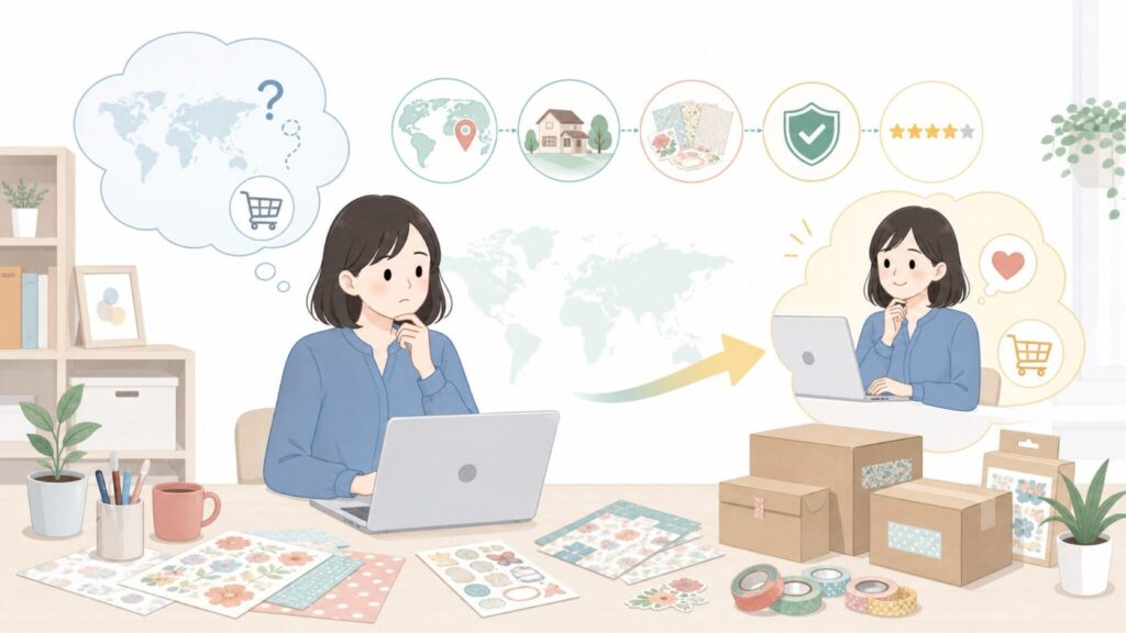 Simple Storiesはどこの国？クラフトブランドの魅力と特徴の要点を表すイラスト