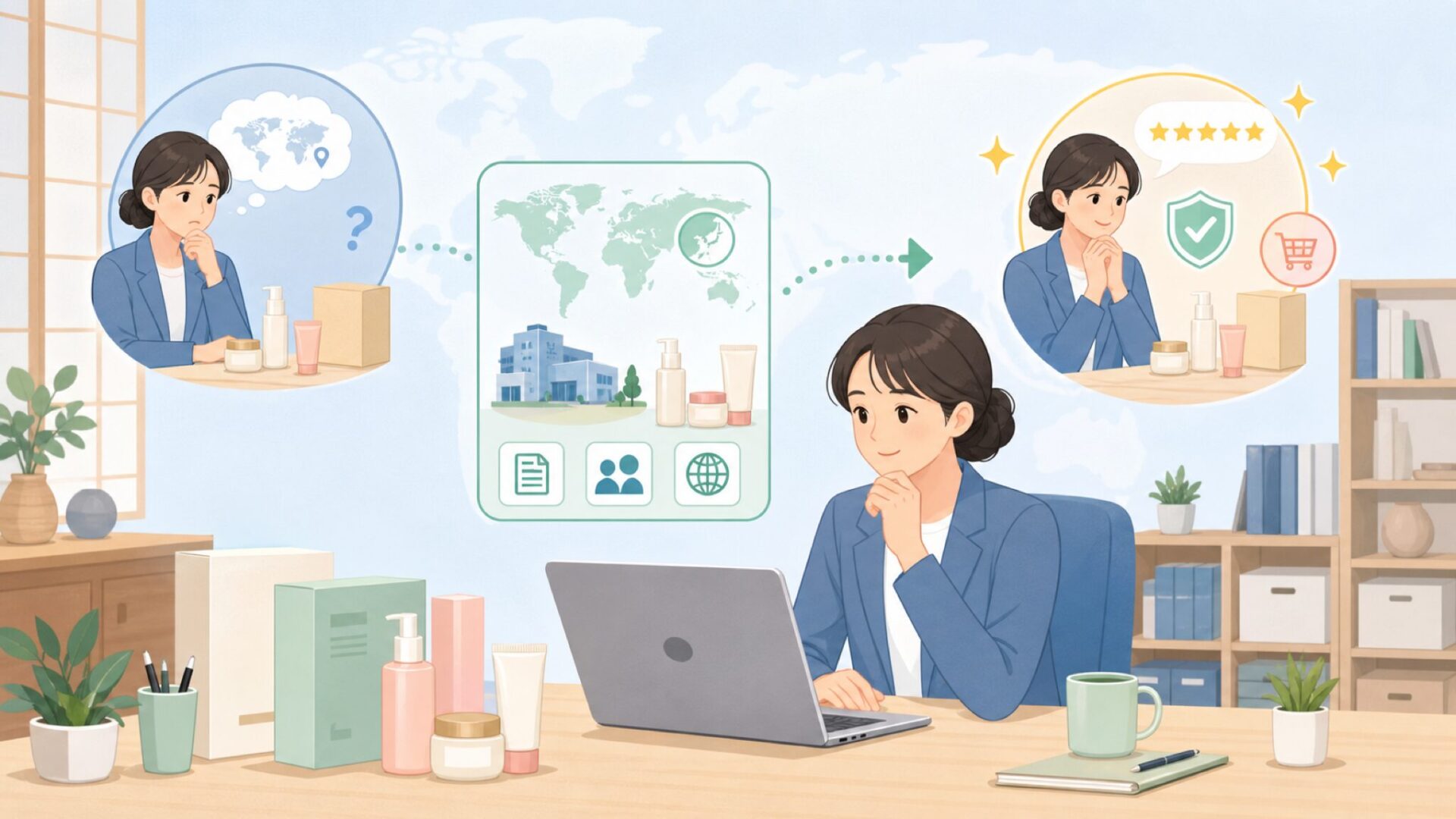 Pestloはどこの国?韓国コスメブランドの会社情報まとめの要点を表すイラスト