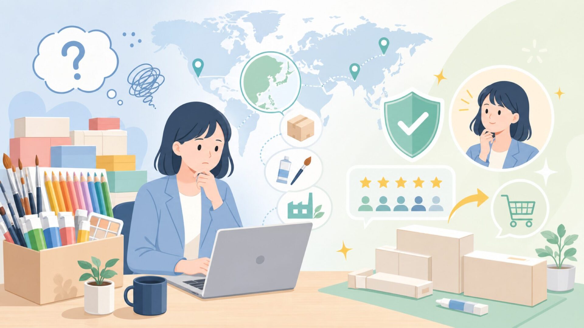 Nicpro画材はどこの国のブランド？製造国と品質の実態を徹底解説の要点を表すイラスト