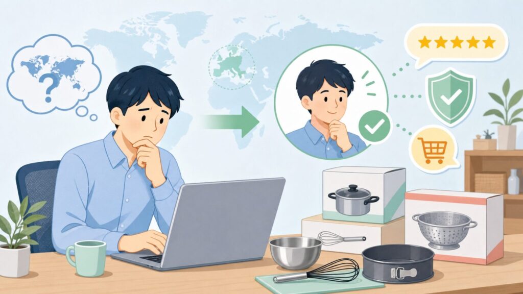 Fackelmannはどこの国?キッチン用品ブランドの正体を解説の要点を表すイラスト