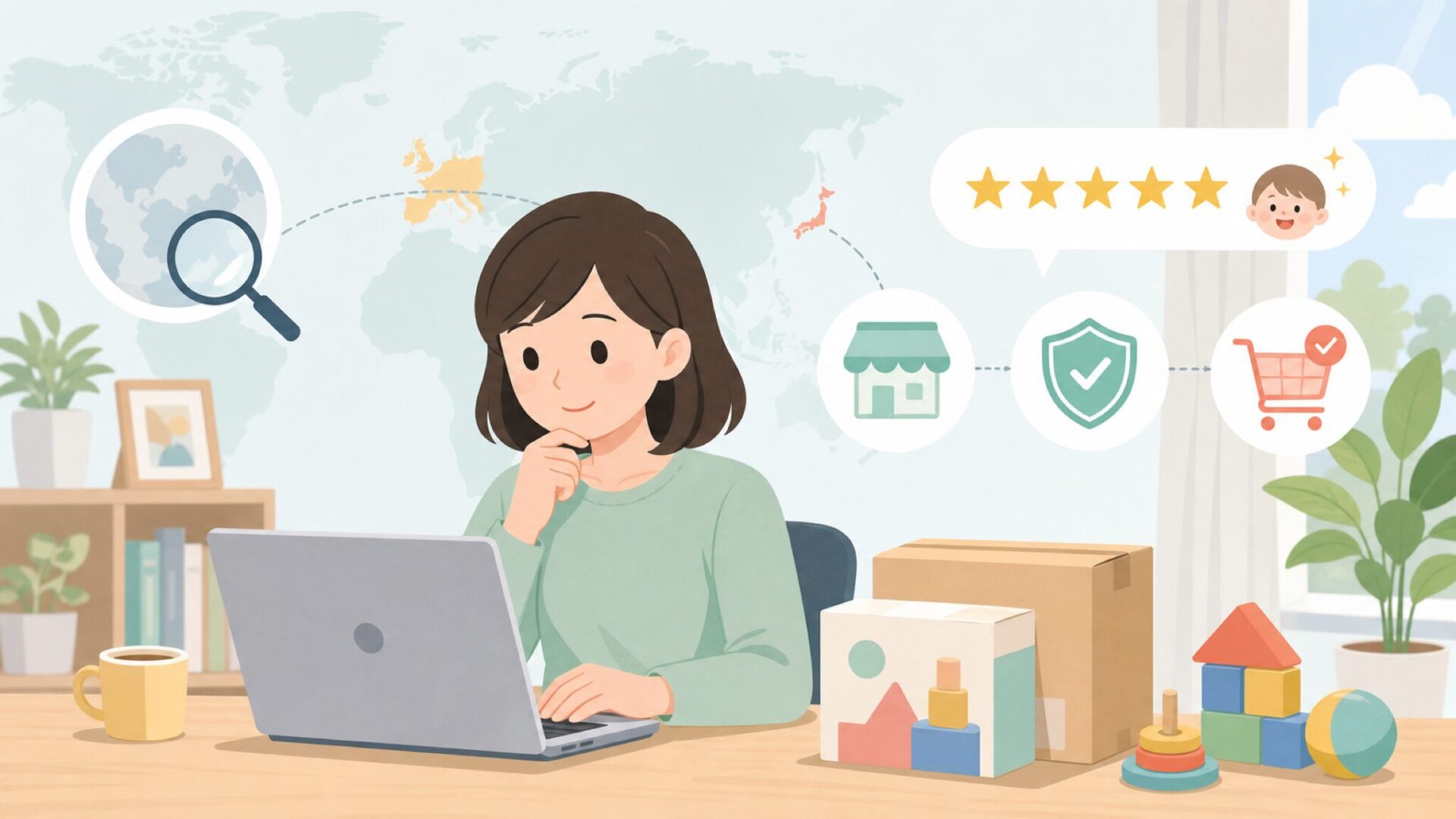 MindWareはどこの国のブランド?安全性と正規店ガイドの要点を表すイラスト