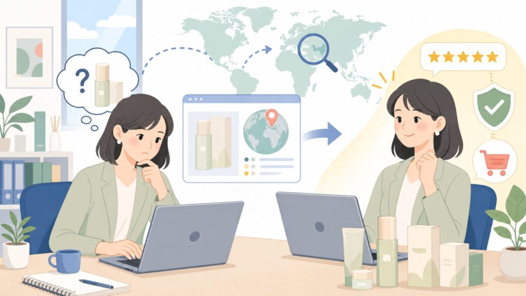 Bring Greenはどこの国?韓国コスメの正体を解説の要点を表すイラスト