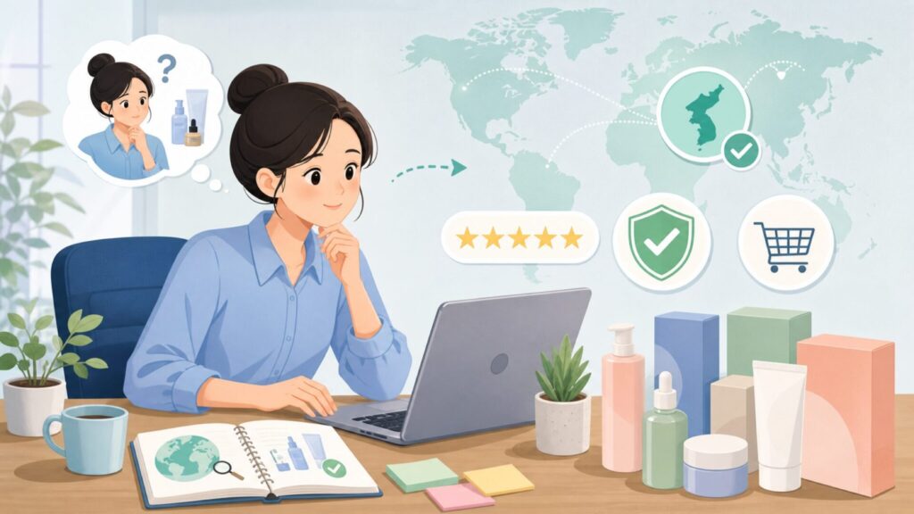 Lapothicellはどこの国？韓国コスメとの関係を徹底検証の要点を表すイラスト