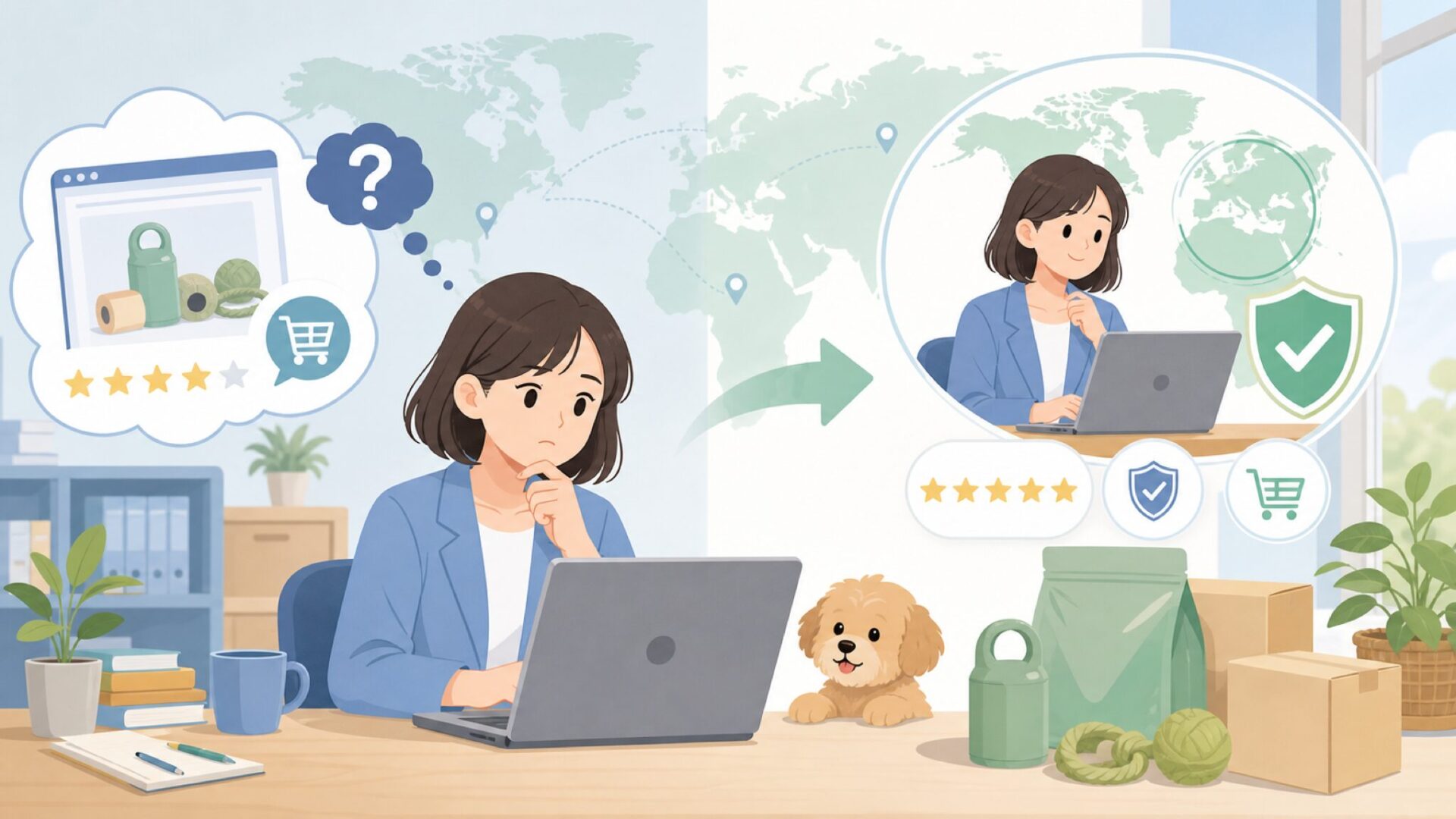 Earth Ratedはどこの国?ペット用品ブランドを徹底解説の要点を表すイラスト