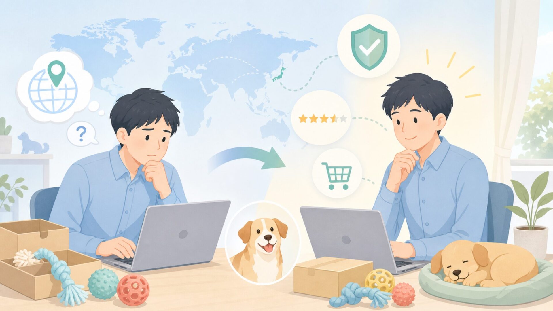 JW Petはどこの国のブランド?愛犬用おもちゃの正体を解説の要点を表すイラスト
