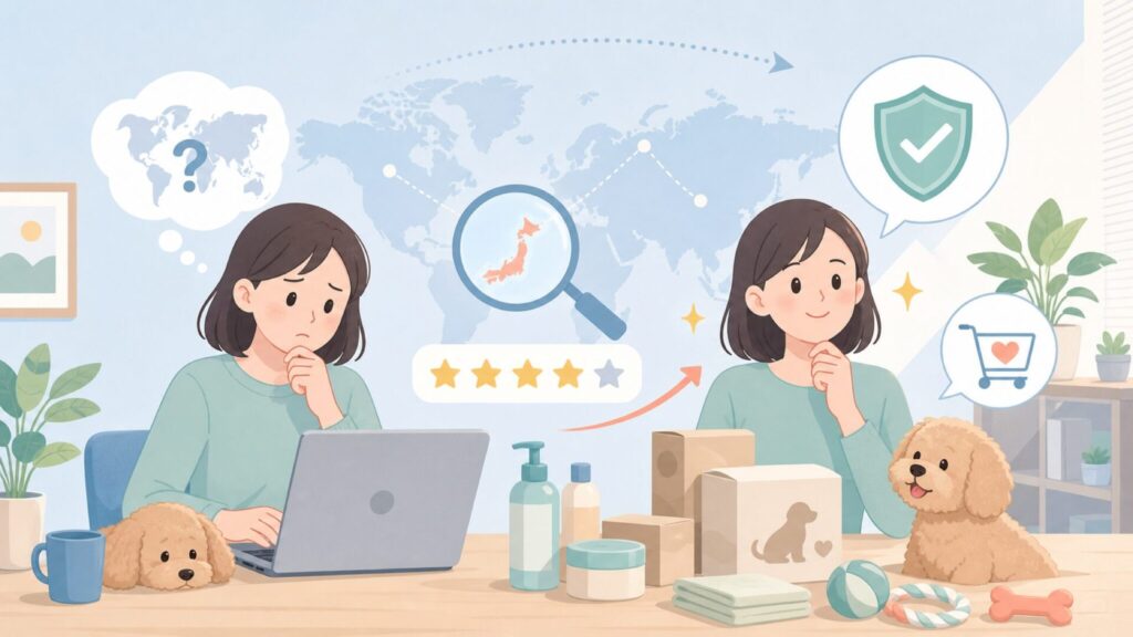 Espreeはどこの国のブランド？愛犬用品の正体を解説の要点を表すイラスト