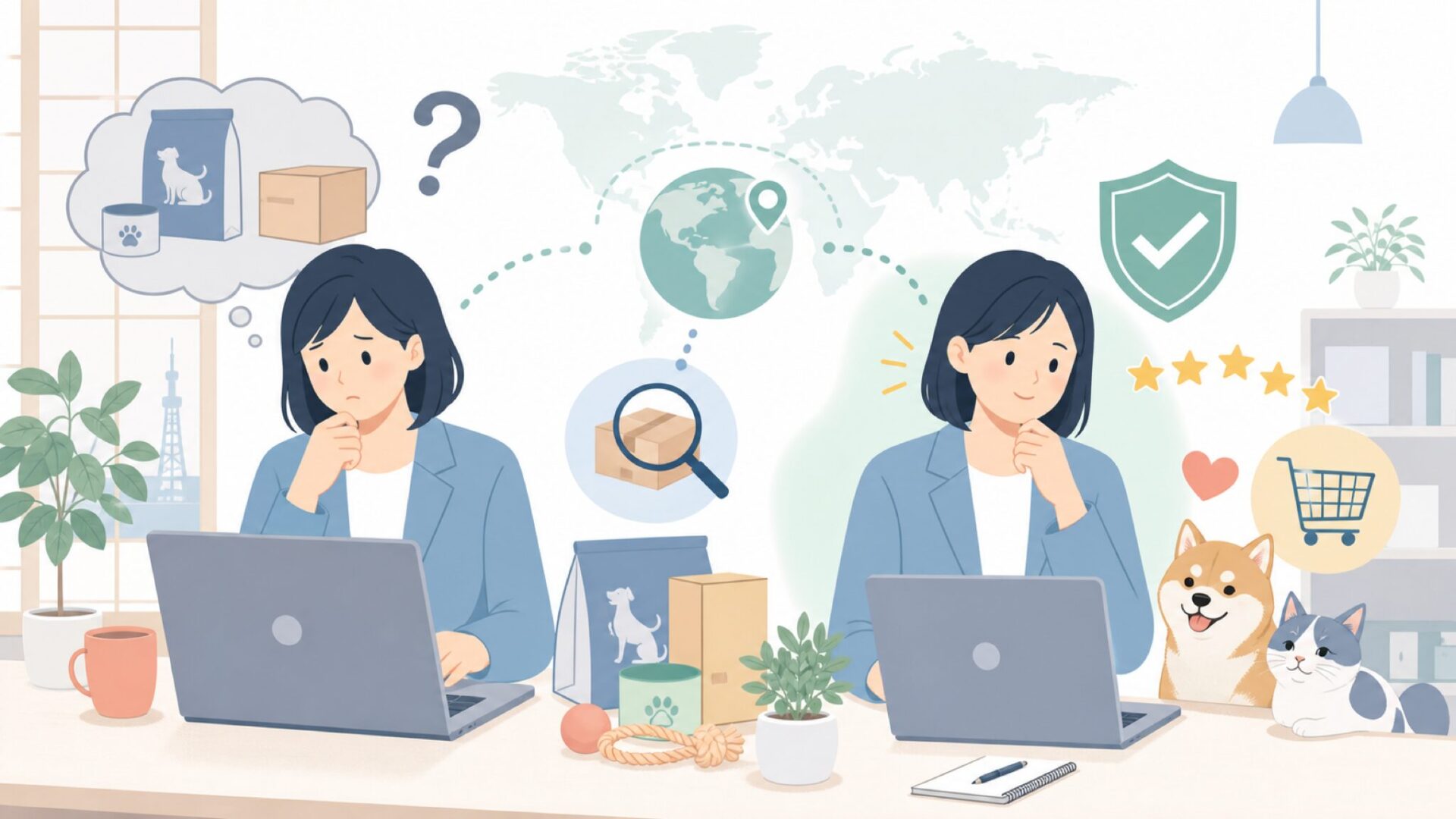Healthy Breedsはどこの国?ペット用品の安全性ガイドの要点を表すイラスト