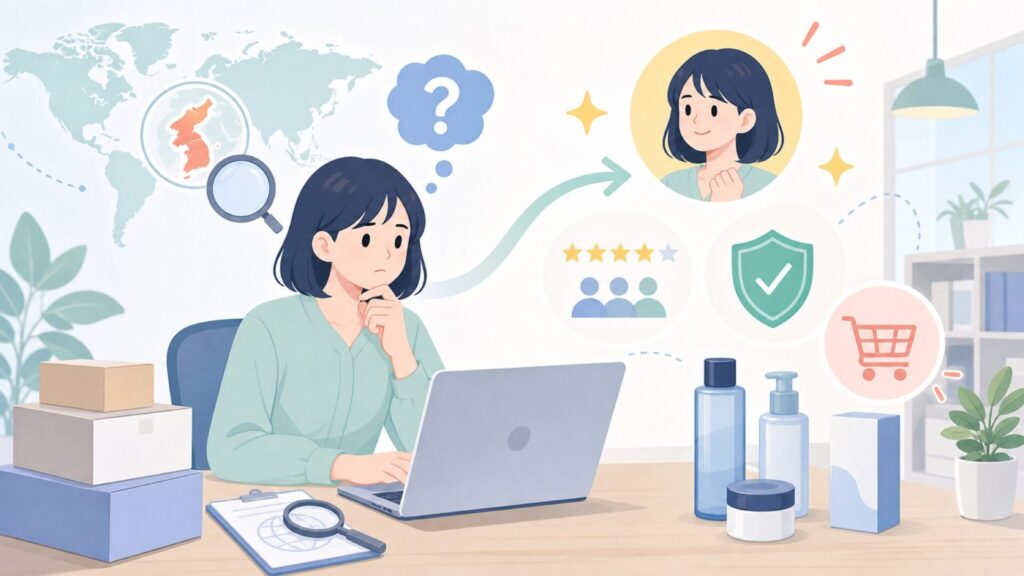Pyunkang Yulはどこの国？韓国コスメの正体と選び方ガイドの要点を表すイラスト