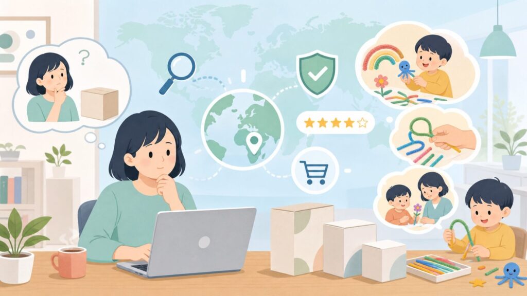 Wikki Stixはどこの国の商品？素材・安全性・使い道を解説の要点を表すイラスト