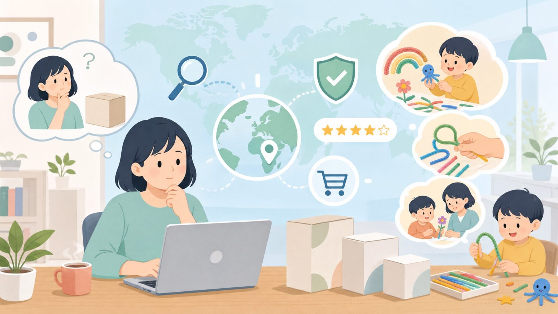 Wikki Stixはどこの国の商品？素材・安全性・使い道を解説の要点を表すイラスト