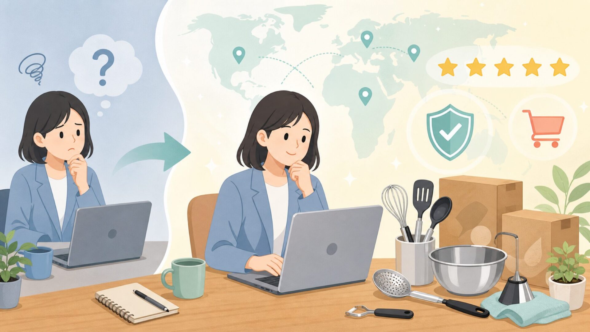 Norproはどこの国のブランド？キッチン用品の魅力を解説の要点を表すイラスト