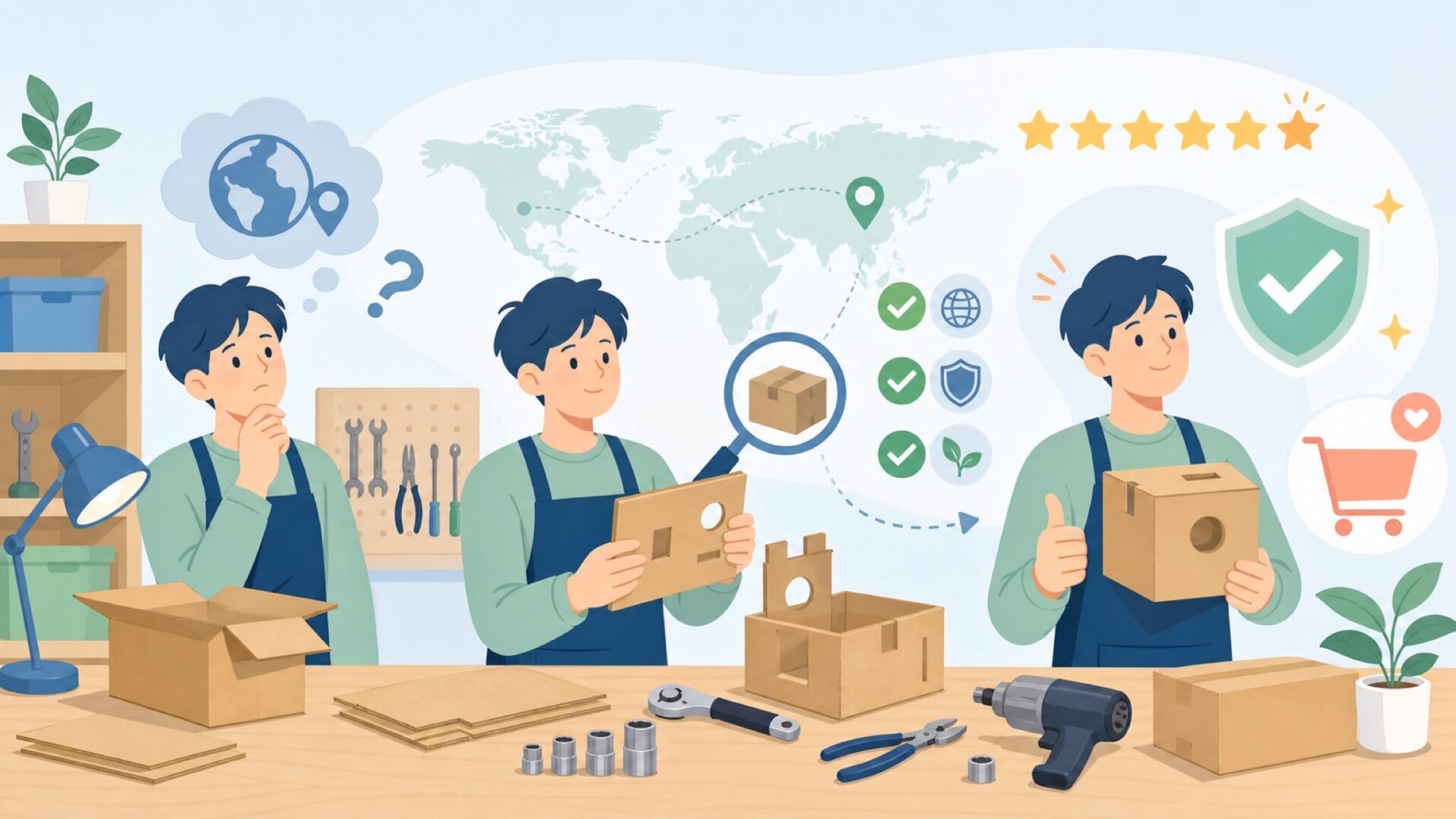 Makedoはどこの国？オーストラリア発の段ボール工作ツールを徹底解説の要点を表すイラスト