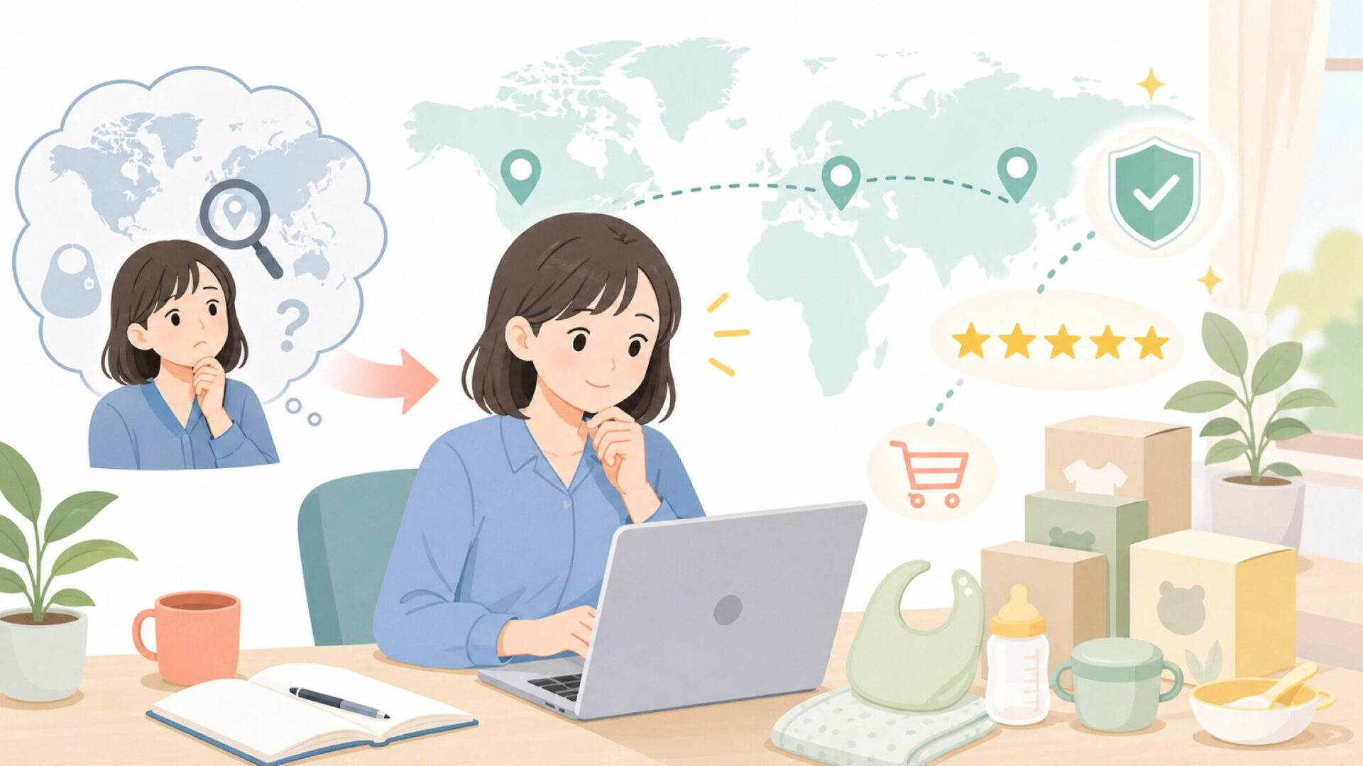 Kushiesはどこの国のブランド？ベビー用品の安全性を徹底解説の要点を表すイラスト