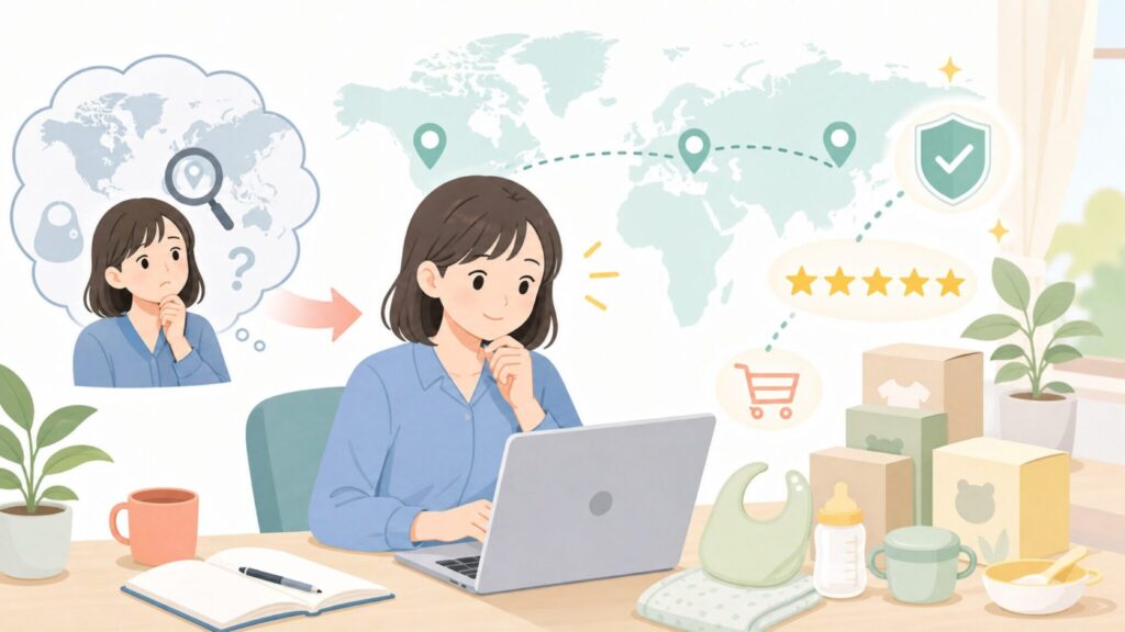 Kushiesはどこの国のブランド？ベビー用品の安全性を徹底解説の要点を表すイラスト