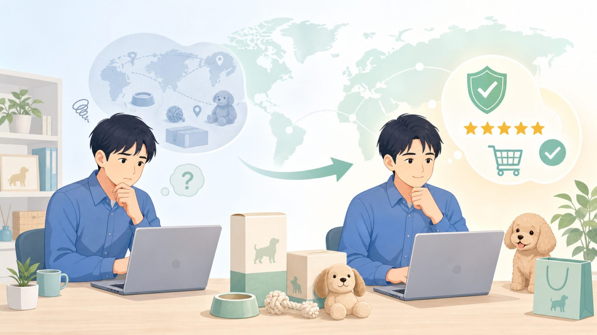 Beezteesペット用品はどこの国?ブランドの正体と正規品の選び方の要点を表すイラスト