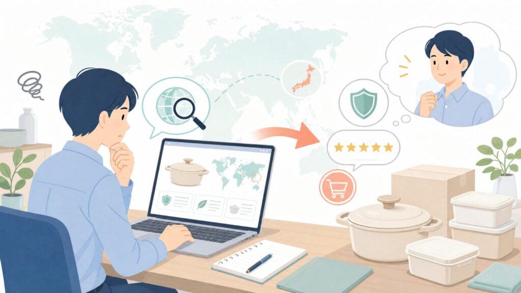 Neoflamはどこの国?キッチン用品の特徴と安全性を解説の要点を表すイラスト