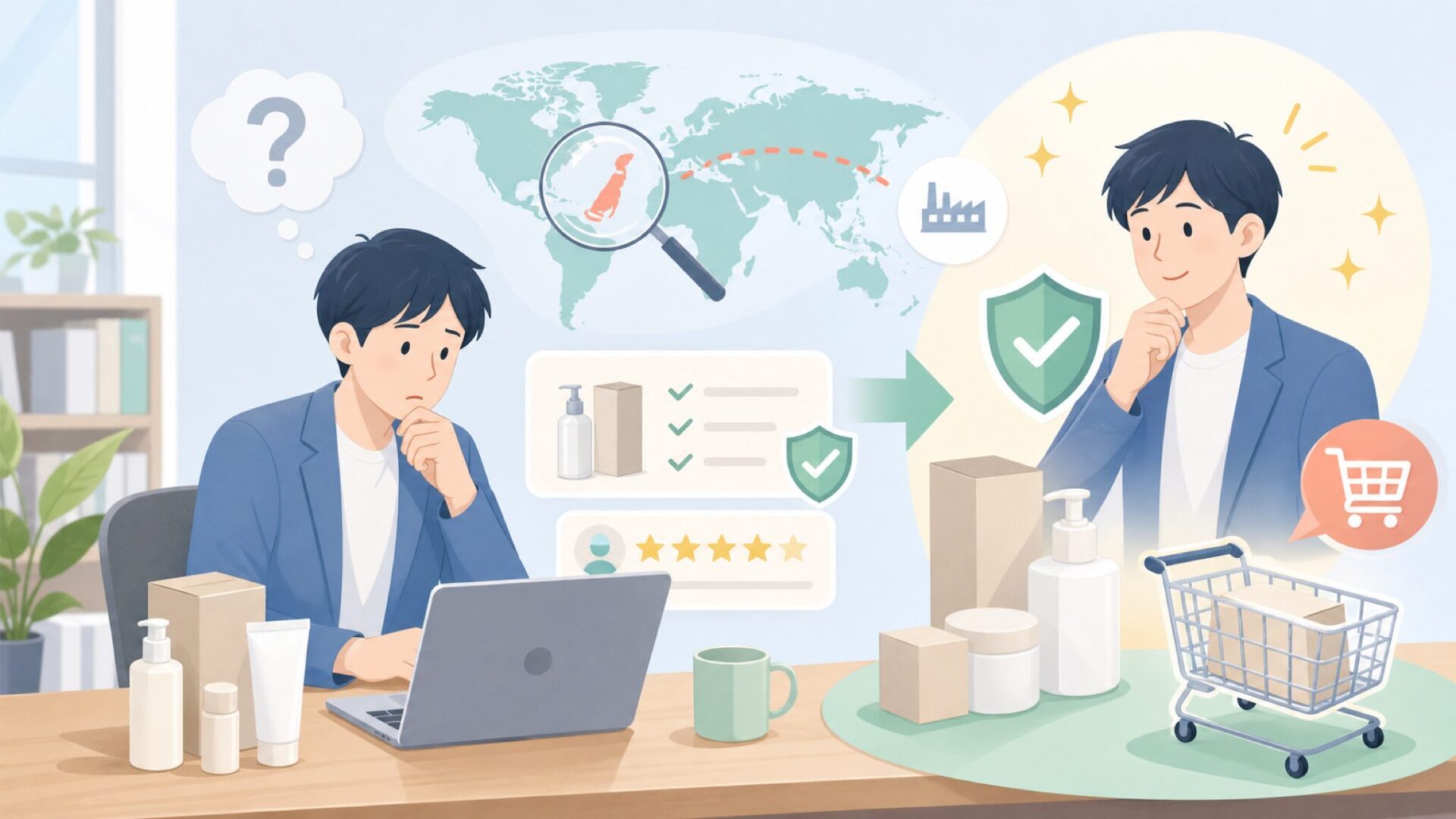 Nootieとはどこの国のブランド?安全性・正規品の見分け方の要点を表すイラスト
