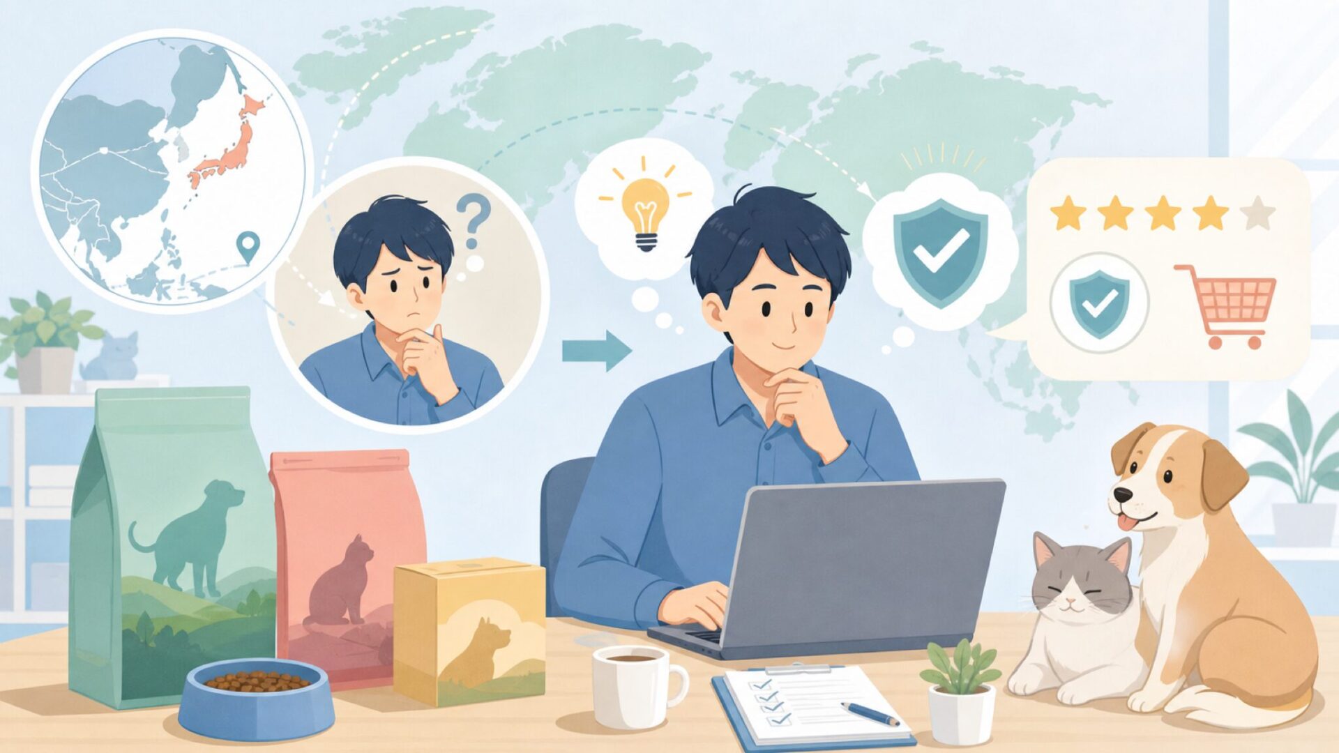 Ziwiはどこの国のブランド?ジウィピークの品質を徹底解説の要点を表すイラスト