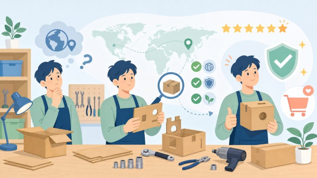 Makedoはどこの国？オーストラリア発の段ボール工作ツールを徹底解説の要点を表すイラスト