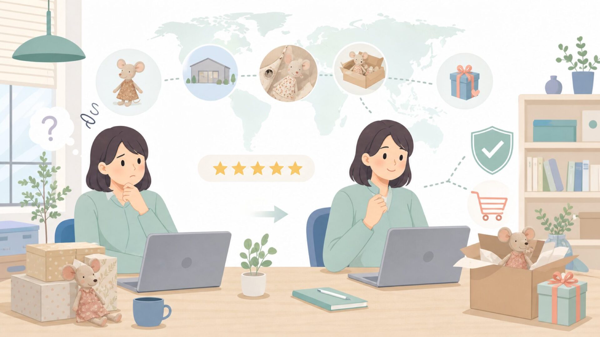 Mailegはどこの国?デンマーク生まれのネズミが日本中で愛される理由の要点を表すイラスト