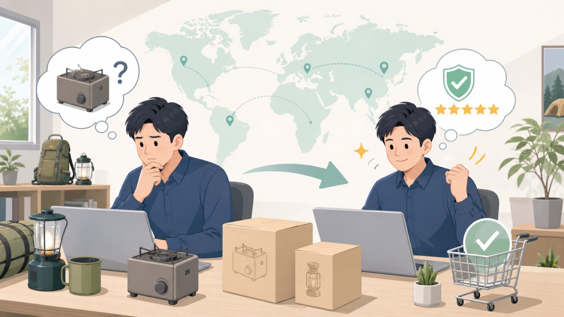 KOVEAはどこの国?韓国発アウトドアブランドとCUBEの実力に迫るの要点を表すイラスト