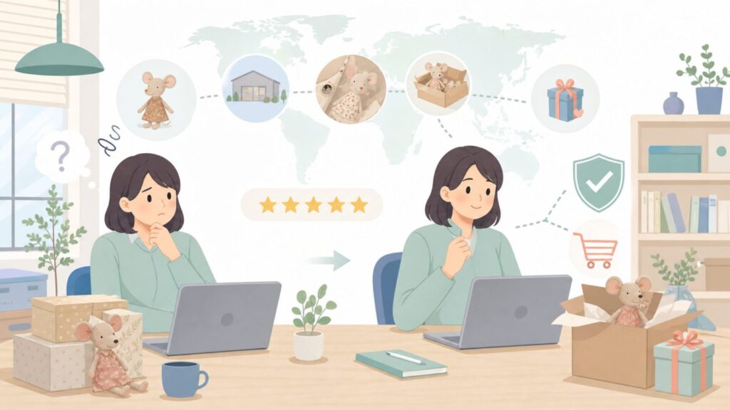 Mailegはどこの国？デンマーク生まれのネズミが日本中で愛される理由の要点を表すイラスト