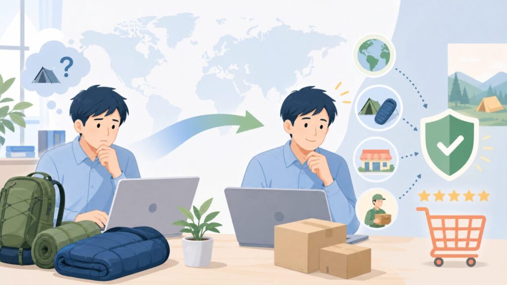 Klymit(クライミット)はどこの国?中国系との違いも解説の要点を表すイラスト