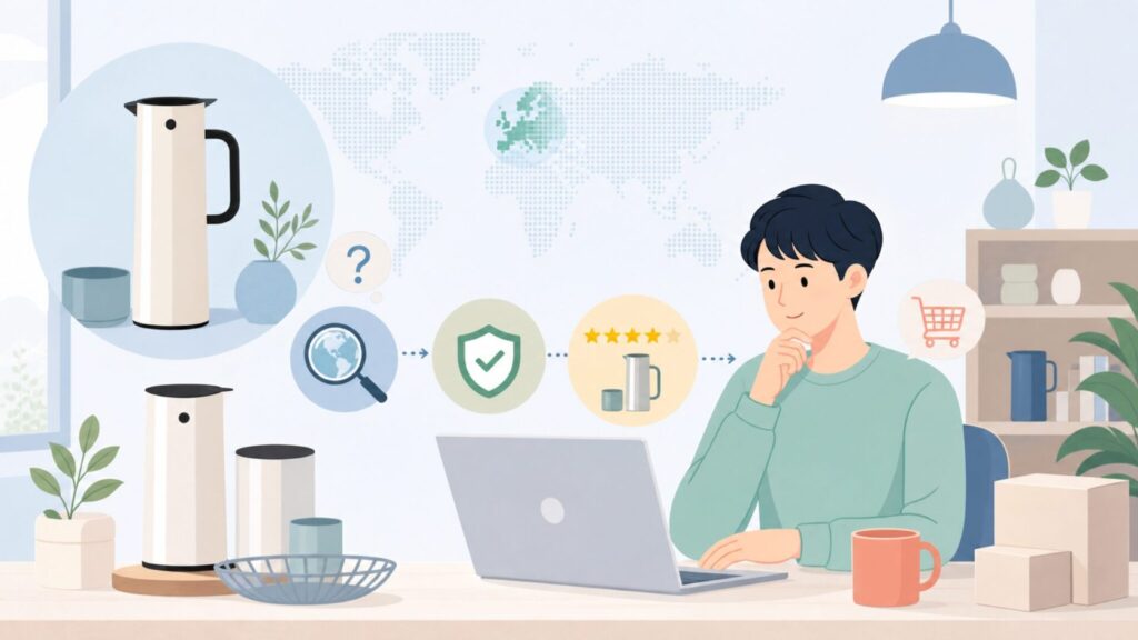 Steltonはどこの国のブランド？デンマーク発の北欧デザインとその代表作の要点を表すイラスト