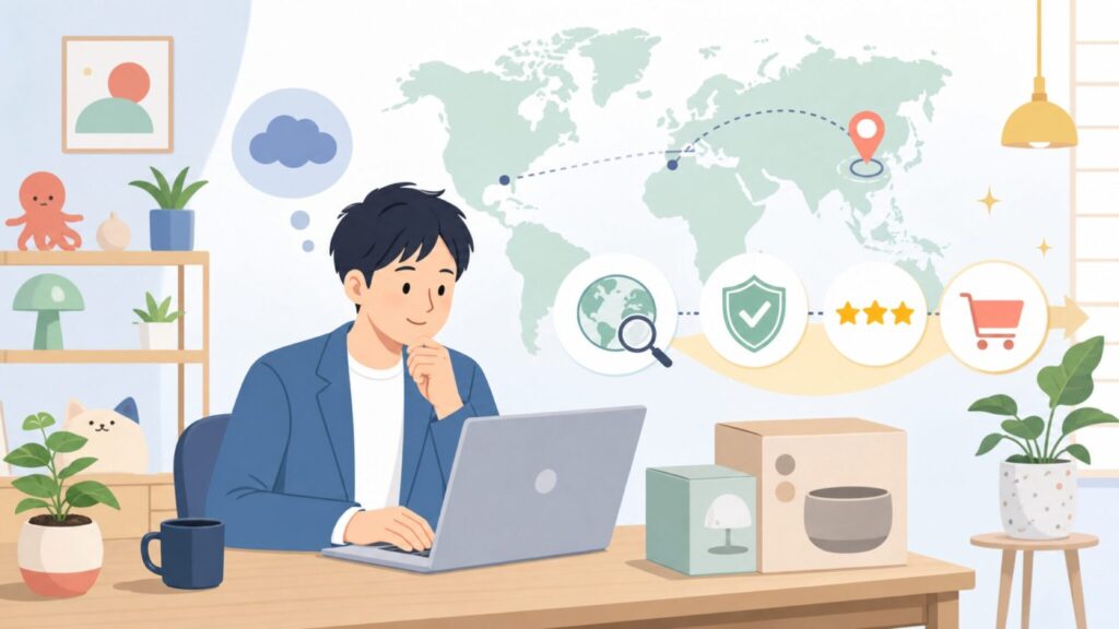 DOIY（ドーイ）はどこの国？バルセロナ生まれの遊び心あるインテリア雑貨の正体の要点を表すイラスト