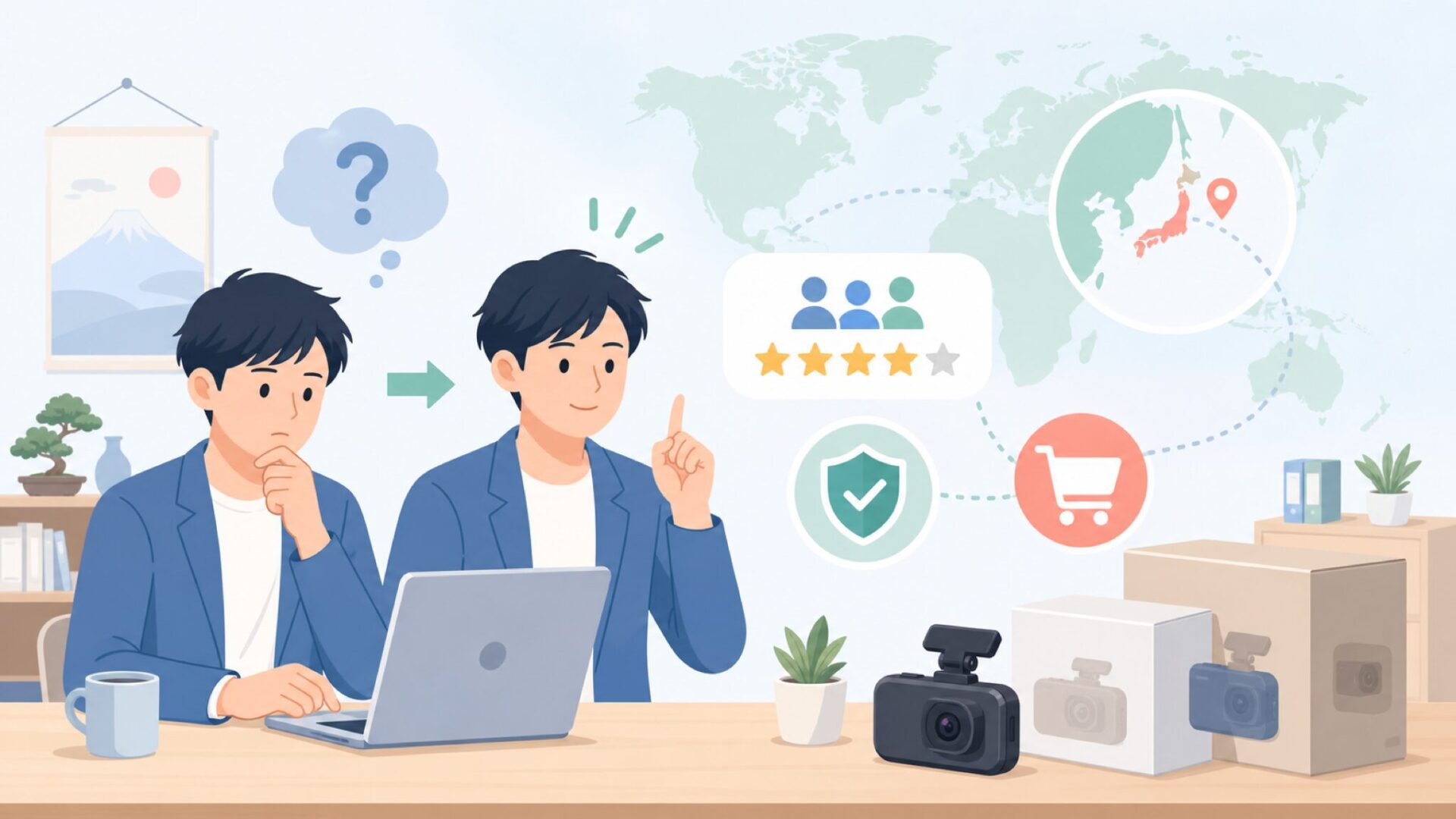 Roveドライブレコーダーはどこの国のブランド？評判と選び方の要点を表すイラスト