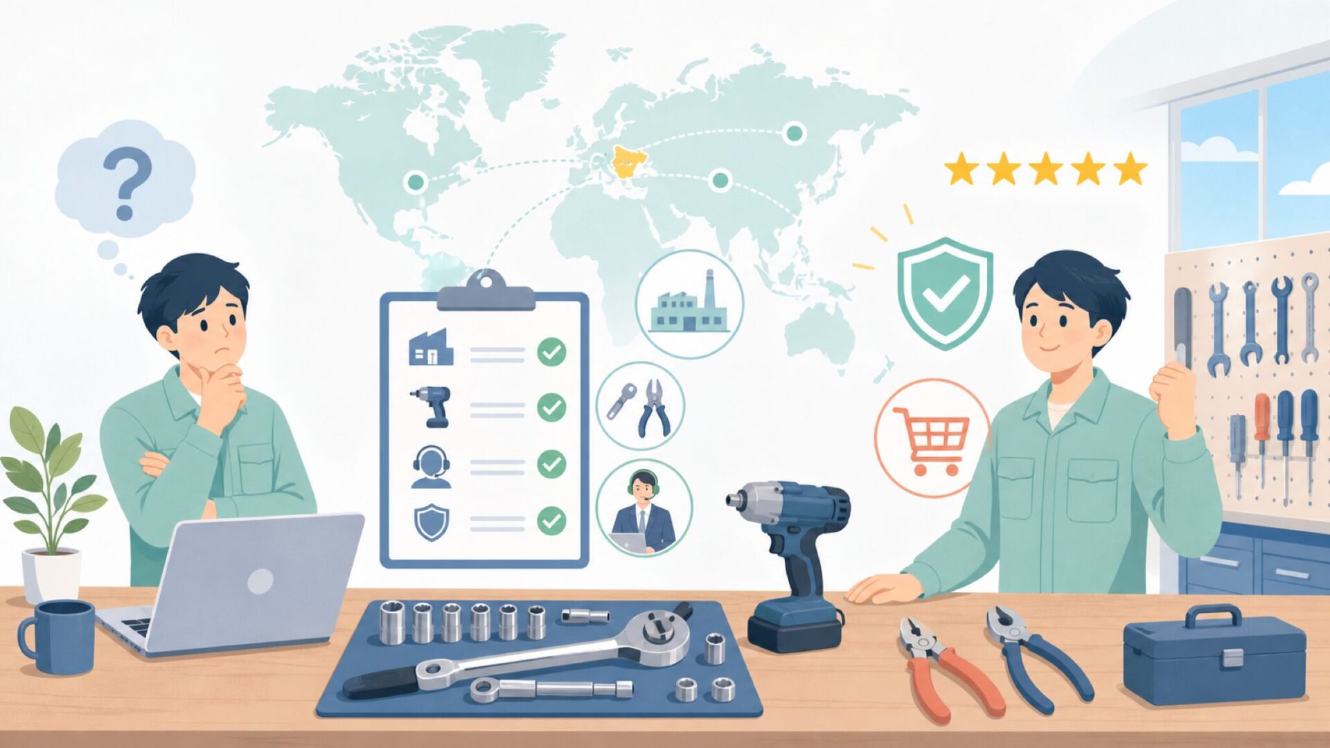 Mapalはどこの国の会社？正式名称とドイツ発工具メーカーの実力の要点を表すイラスト