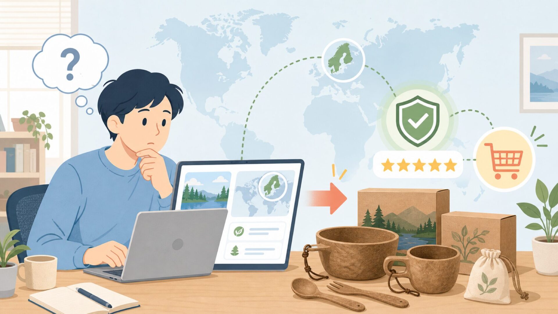 Kupilkaどこの国?フィンランド生まれの伝統と魅力を解説の要点を表すイラスト