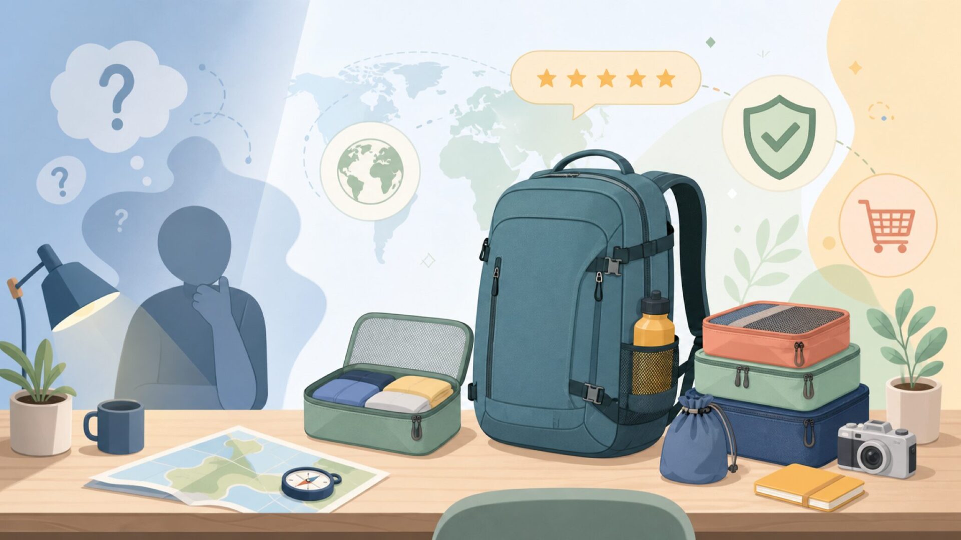 Eagle Creekはどこの国のブランド?トラベル用品の特徴を解説の要点を表すイラスト