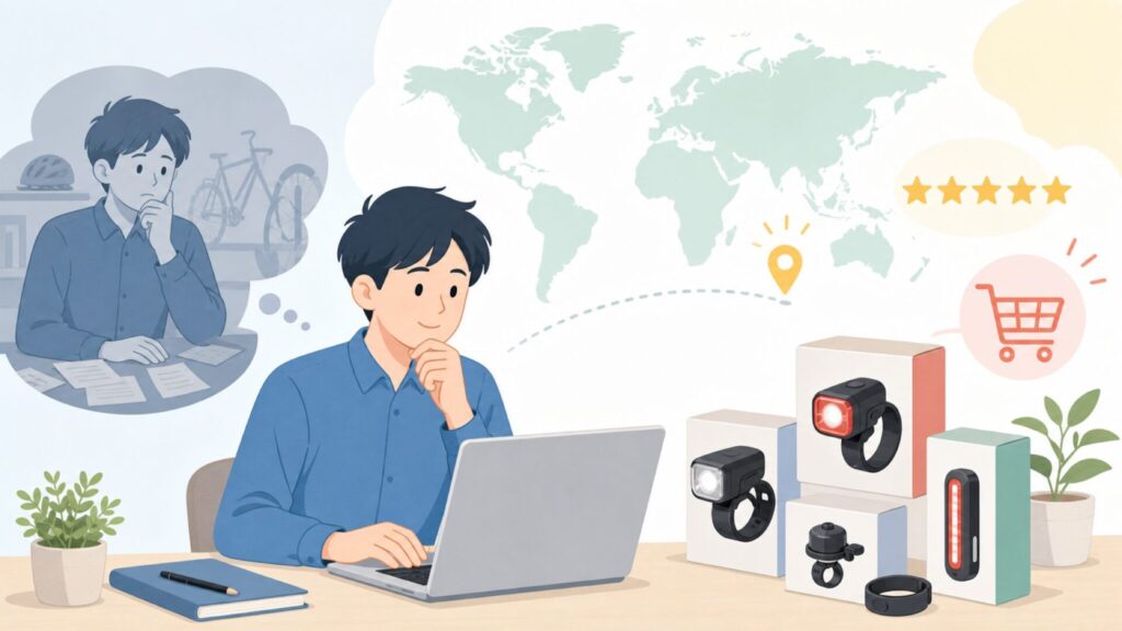 Knogはどこの国のブランド?自転車用ライト・ベルの魅力を解説の要点を表すイラスト
