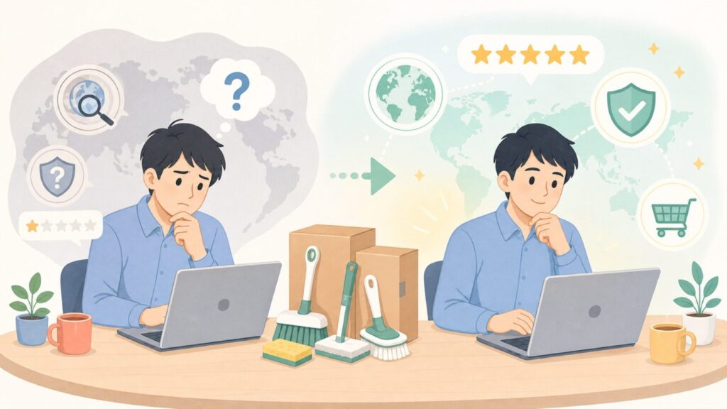 Libmanはどこの国の会社？拠点や代表商品からわかる安心感の要点を表すイラスト